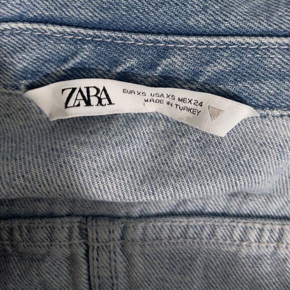 Zara Mugler Style Cropped Jeans Denim Jacket Size XS - Picture 6 of 6